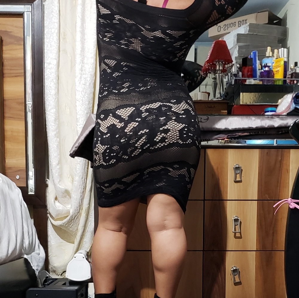 BEBE BLACK LACE DRAMA BODYCON MINI DRESS p/s - Picture 2 of 8